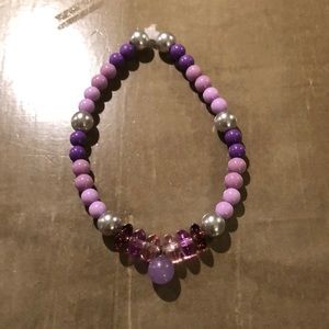 Homemade purple and silver bracelet